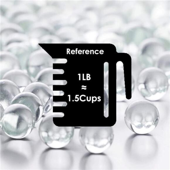 Clear Glass Marble Gemstone Vase Filler (5 LBS) | Multiple Color - Picture 2 of 4